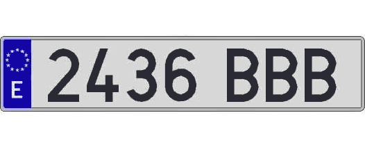 2436BBB matricula larga
