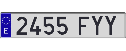 2455FYY matricula larga