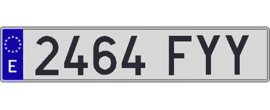 2464FYY matricula larga
