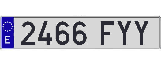 2466FYY matricula larga