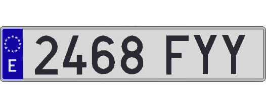 2468FYY matricula larga