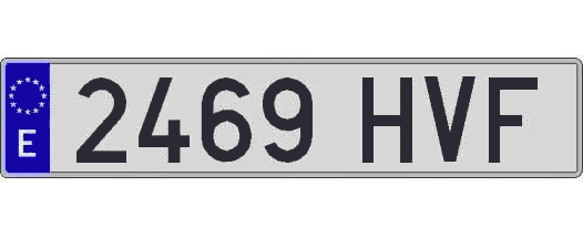 2469HVF matricula larga