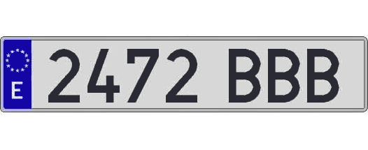 2472BBB matricula larga