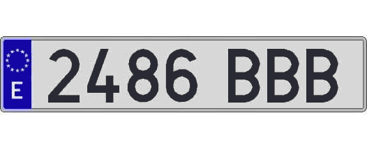 2486BBB matricula larga