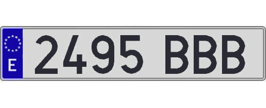 2495BBB matricula larga