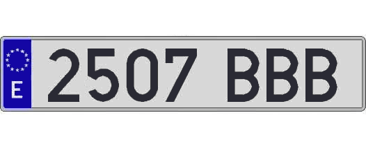2507BBB matricula larga