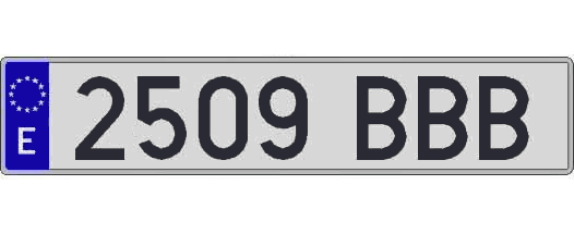 2509BBB matricula larga