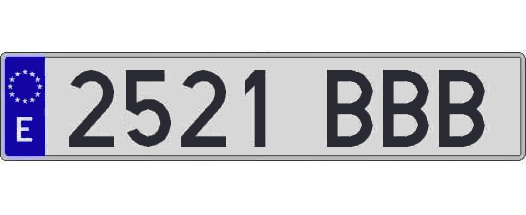 2521BBB matricula larga