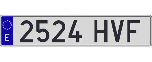 2524HVF matricula larga