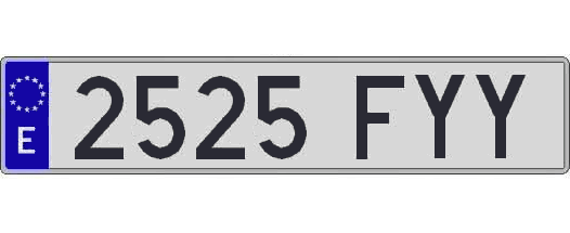 2525FYY matricula larga