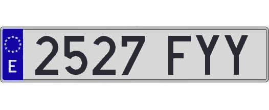 2527FYY matricula larga