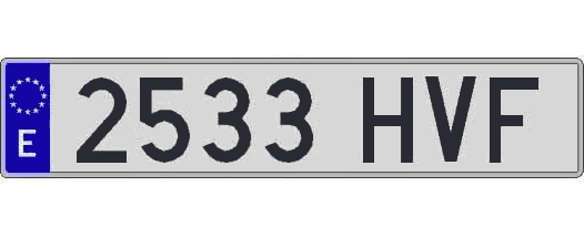 2533HVF matricula larga