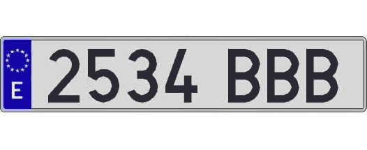 2534BBB matricula larga