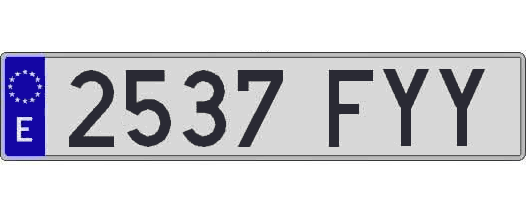 2537FYY matricula larga