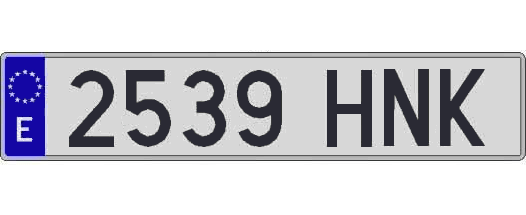 2539HNK matricula larga