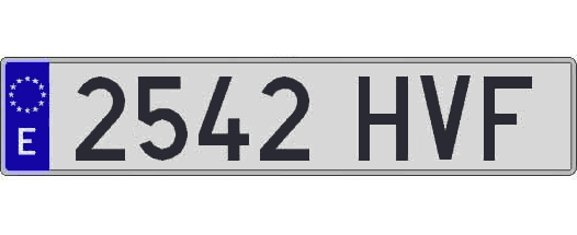 2542HVF matricula larga