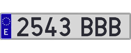 2543BBB matricula larga