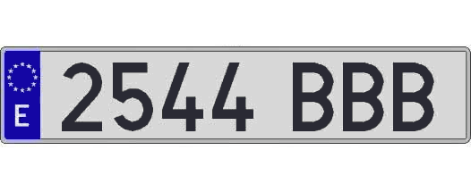 2544BBB matricula larga