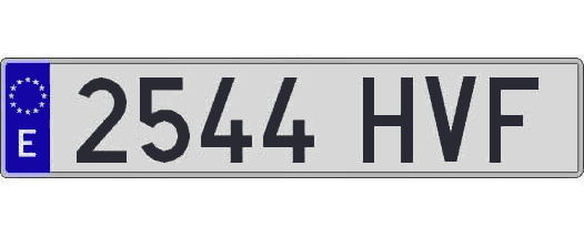 2544HVF matricula larga