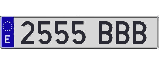 2555BBB matricula larga