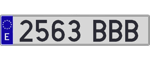 2563BBB matricula larga
