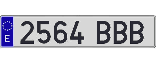 2564BBB matricula larga