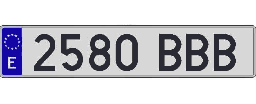 2580BBB matricula larga