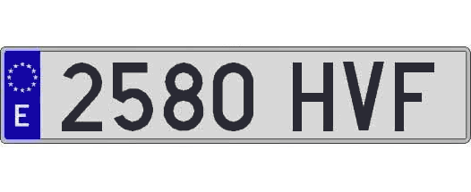 2580HVF matricula larga