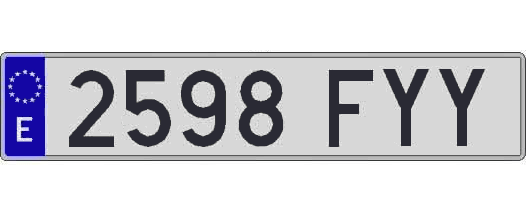 2598FYY matricula larga