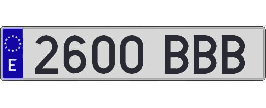 2600BBB matricula larga