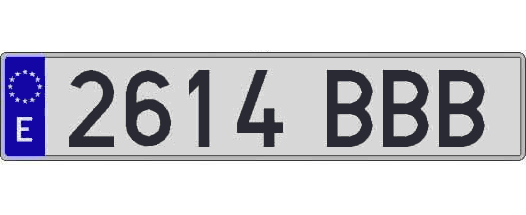 2614BBB matricula larga