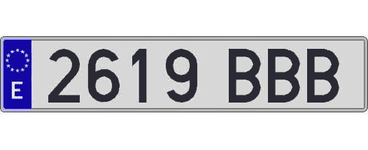 2619BBB matricula larga