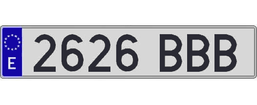 2626BBB matricula larga