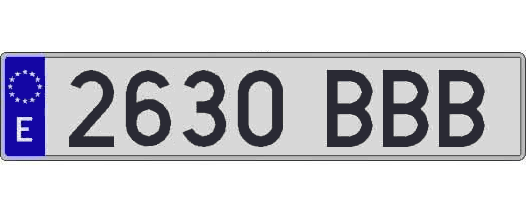 2630BBB matricula larga
