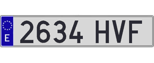 2634HVF matricula larga