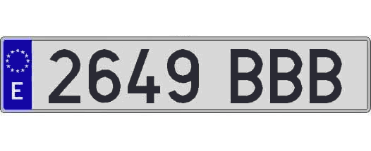 2649BBB matricula larga