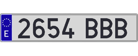 2654BBB matricula larga