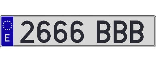 2666BBB matricula larga