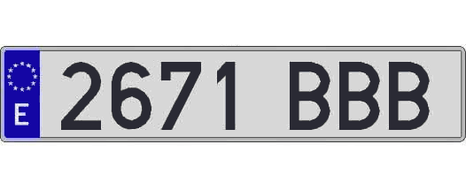 2671BBB matricula larga