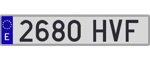 2680HVF matricula larga