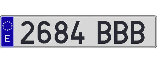 2684BBB matricula larga