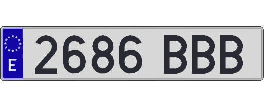 2686BBB matricula larga