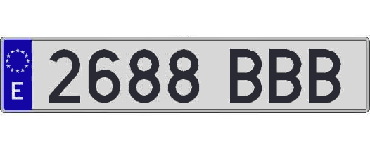 2688BBB matricula larga