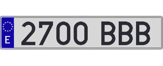 2700BBB matricula larga