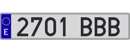2701BBB matricula larga