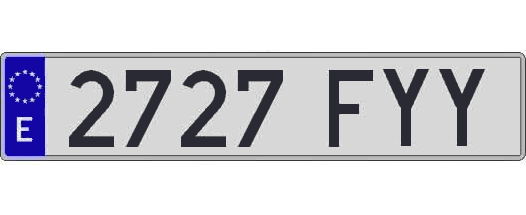 2727FYY matricula larga
