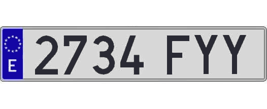 2734FYY matricula larga