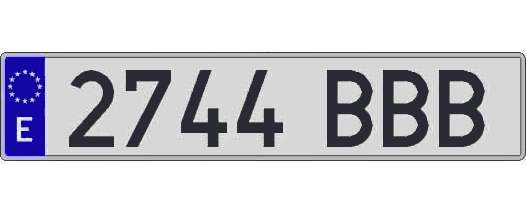 2744BBB matricula larga