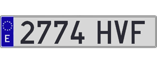 2774HVF matricula larga
