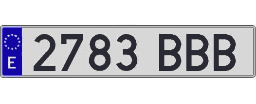 2783BBB matricula larga